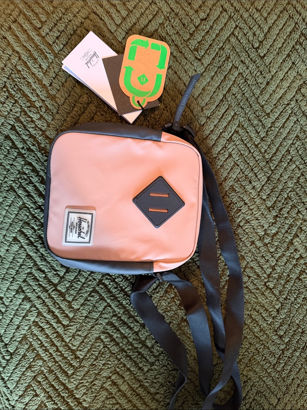 Herschel Supply Company Pink Crossbody Bag with Black Trim